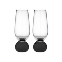 Astrid Matte Black Champagne Glass 2 Pack