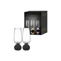 Astrid Matte Black Champagne Glass 2 Pack