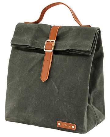 Tempa Buckle Insulated Olive Green Lunch Bag