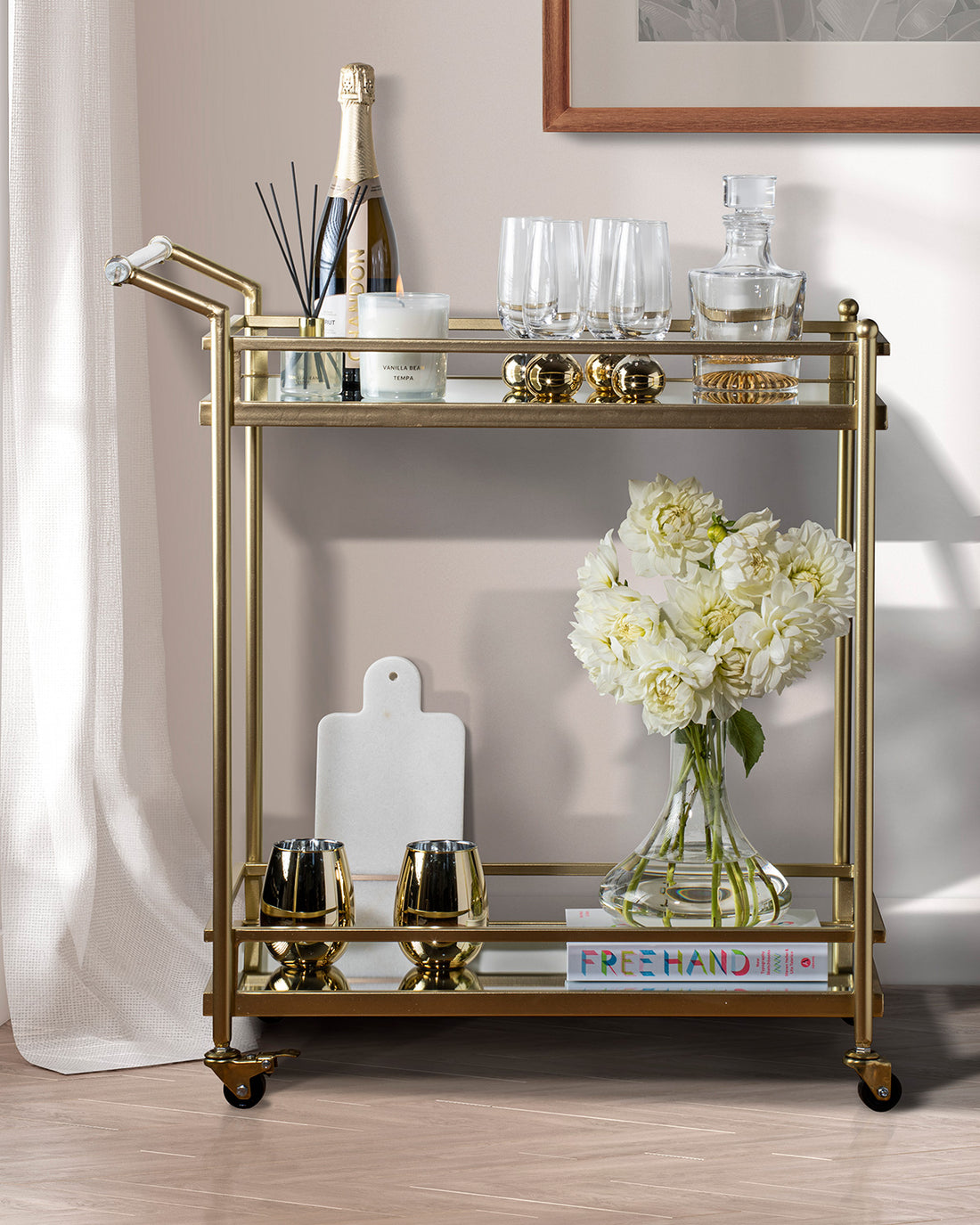 Bradley Gold Bar Cart