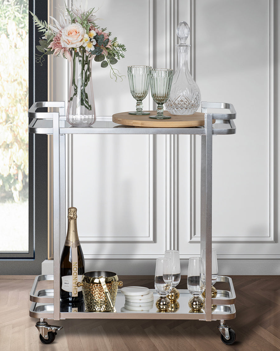 Bradley Silver Bar Cart