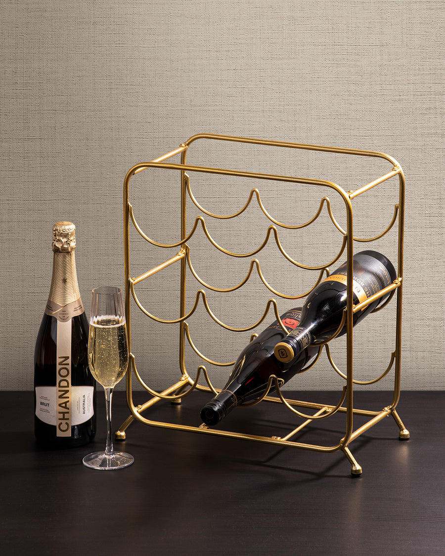 Brody Gold Metal Wine Rack