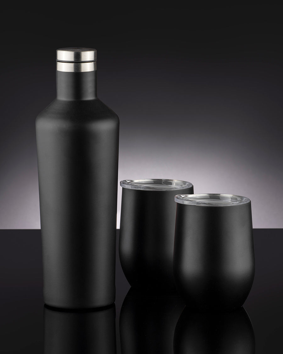 Aurora Matte Black Portable Wine Gift Set