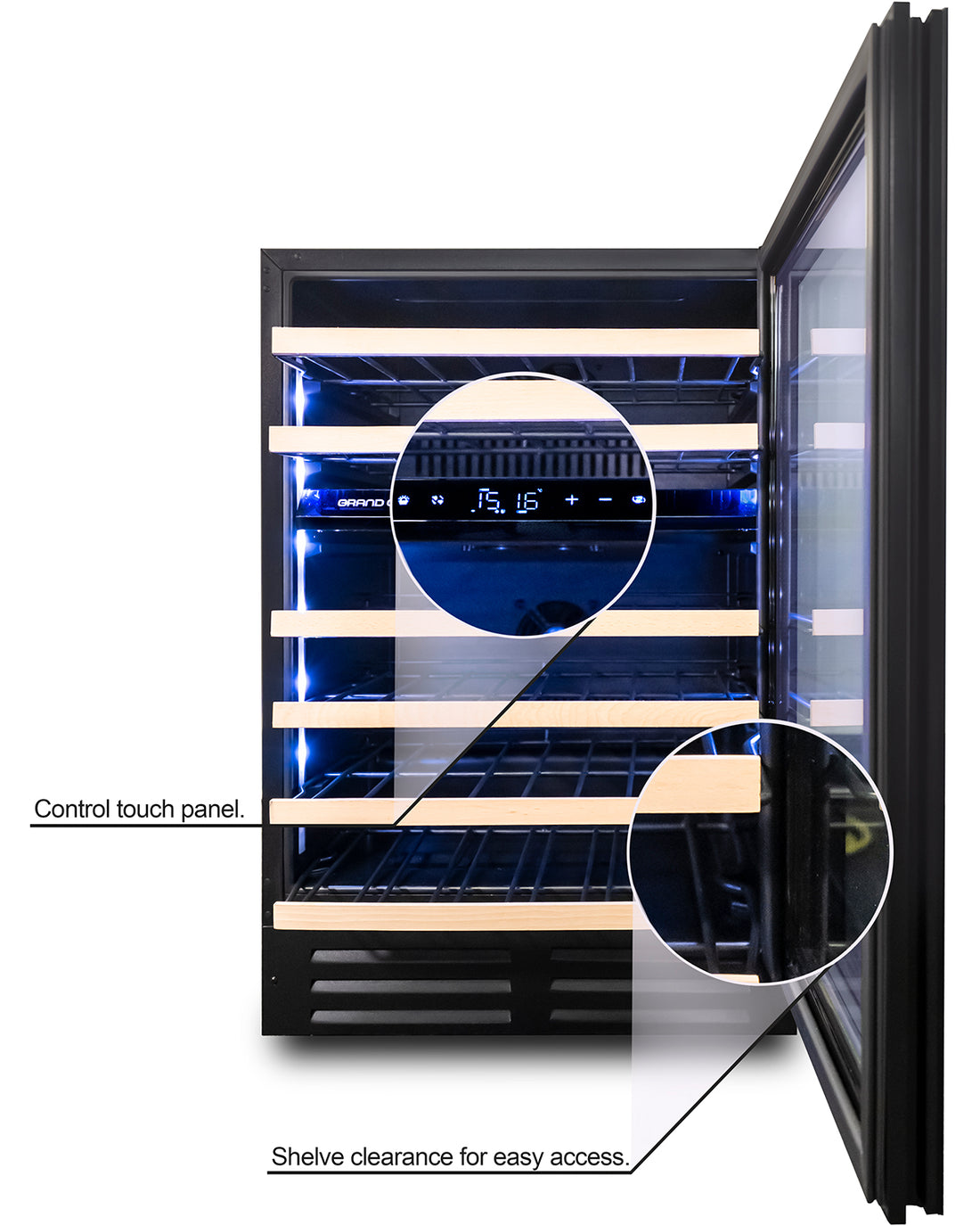 Grand Cru Black SMART 92 Bottle Multi Zone Wine Fridge