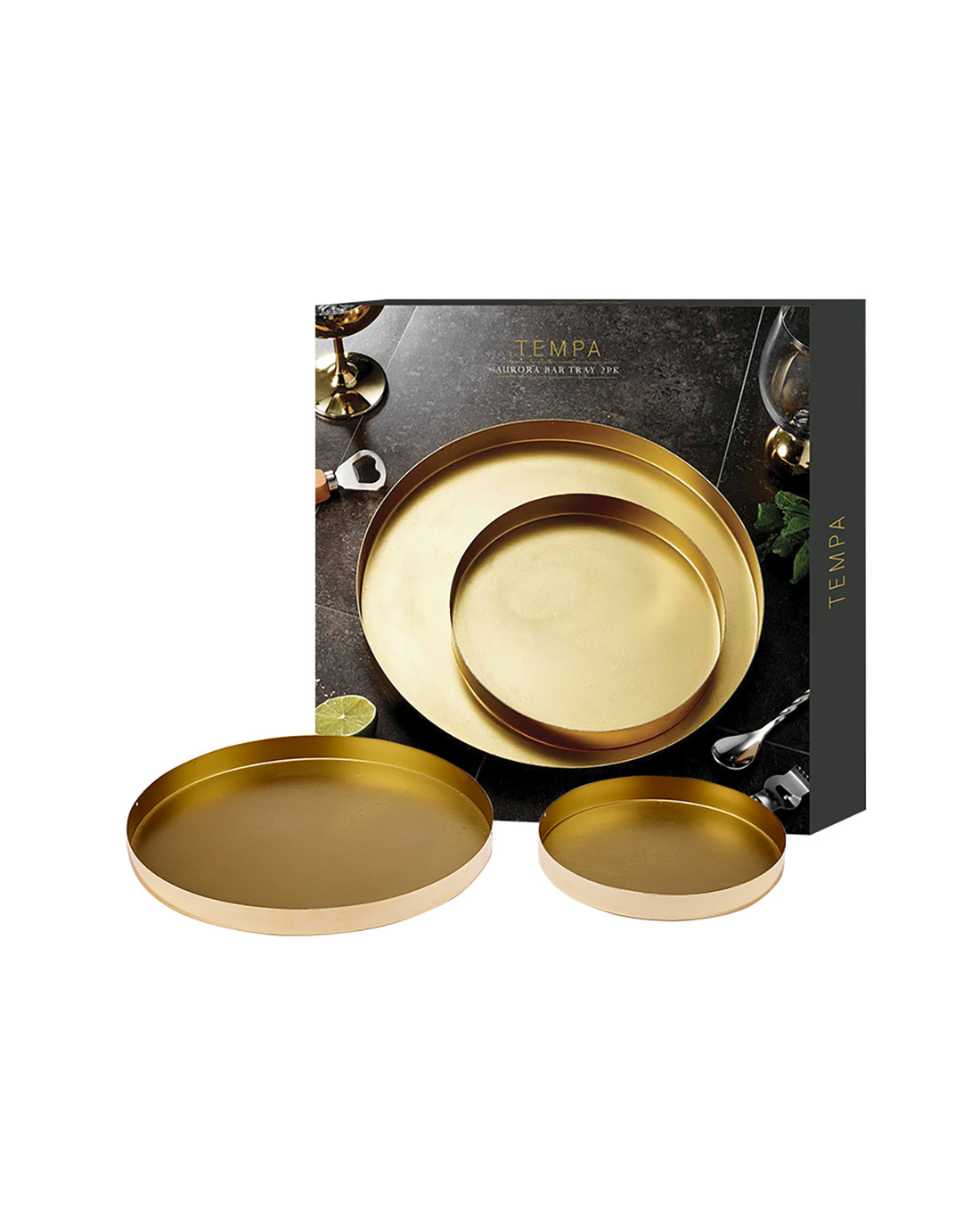 Aurora Gold Serving Trays 2 Pack