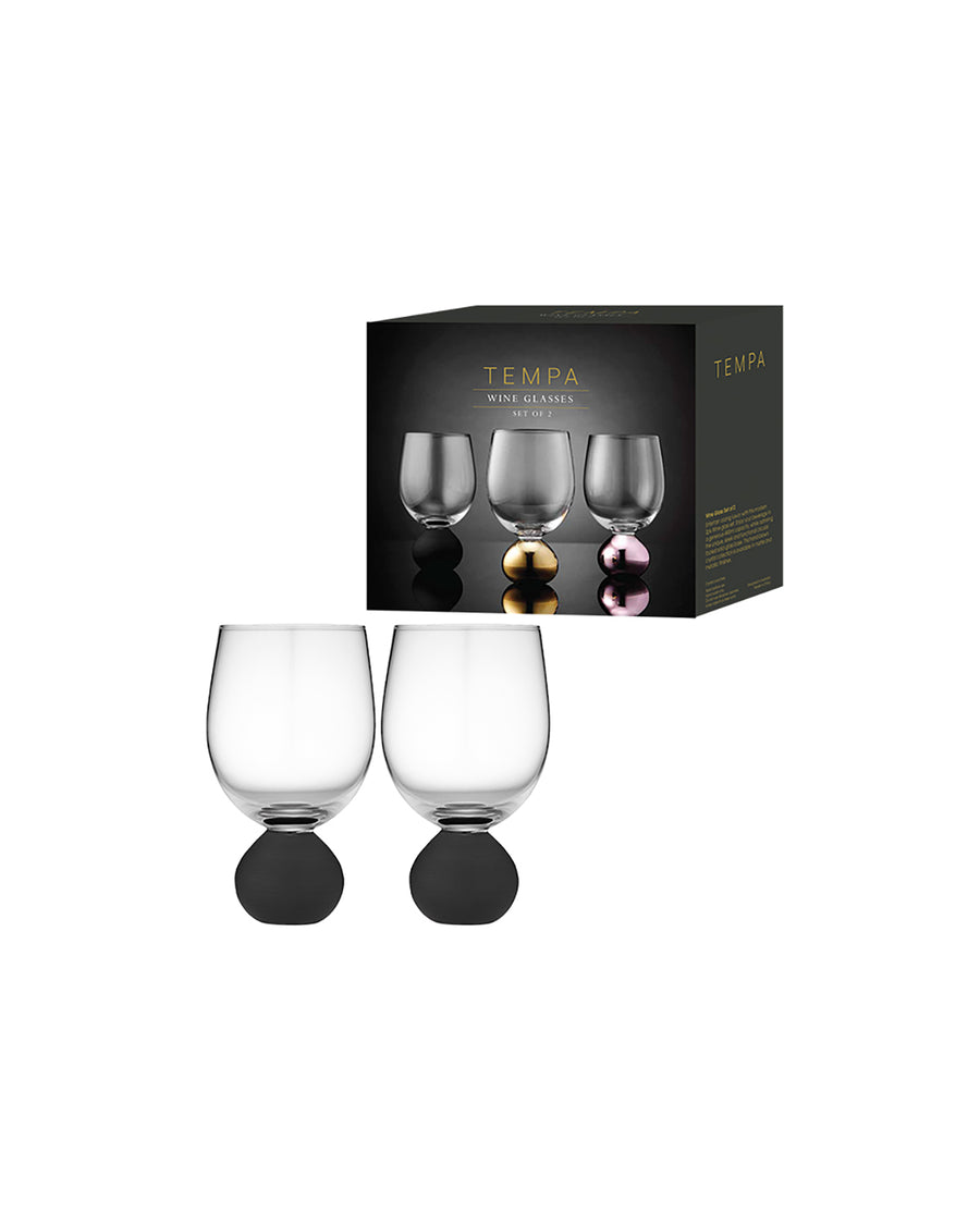 Astrid Matte Black Wine Glass 2 Pack