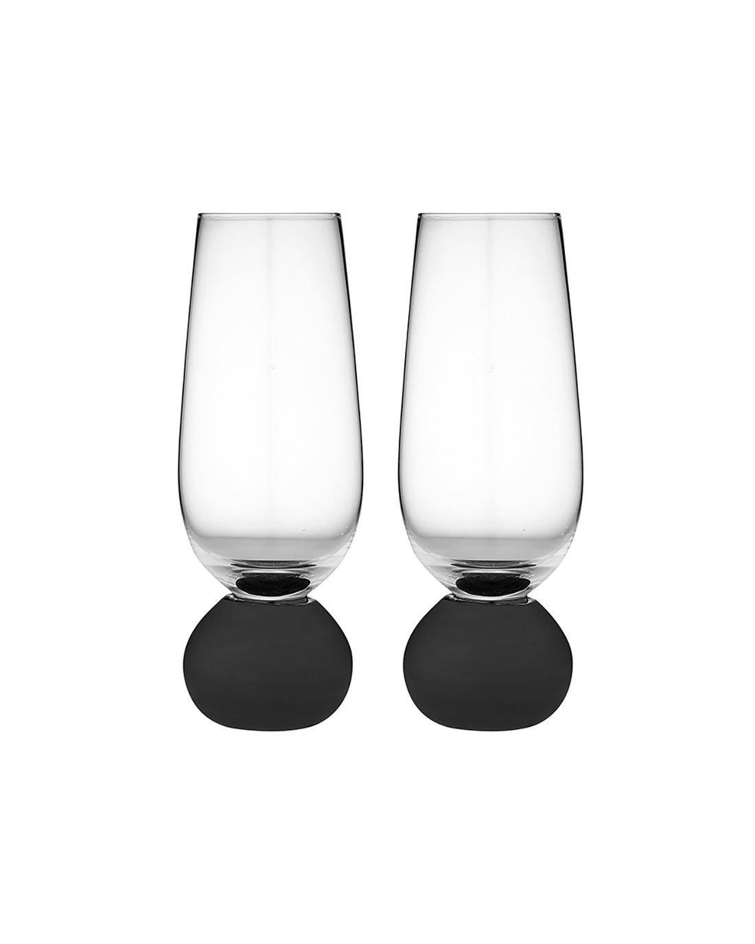 Astrid Matte Black Champagne Glass 2 Pack