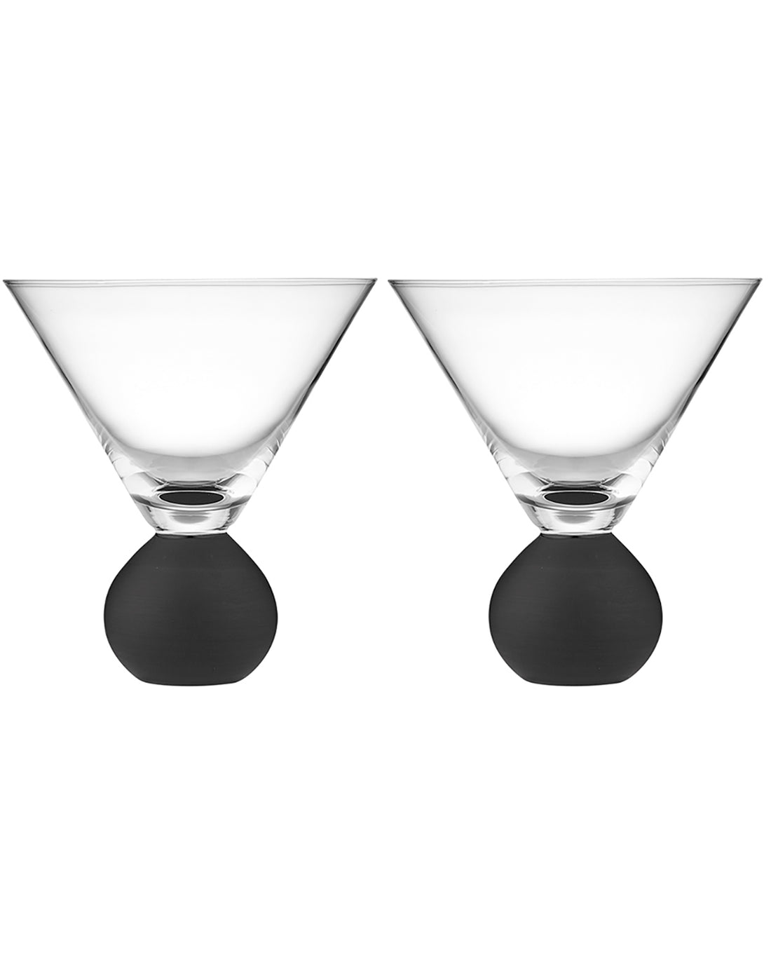 Astrid Matte Black Martini Glass 2 Pack