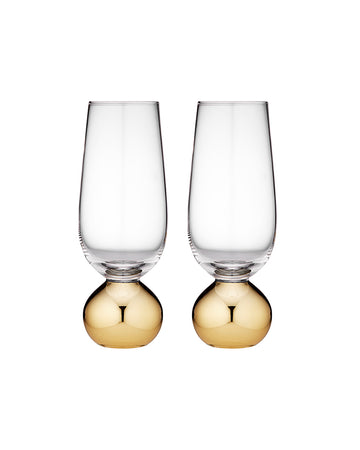 Astrid Gold Champagne Glass 2 Pack