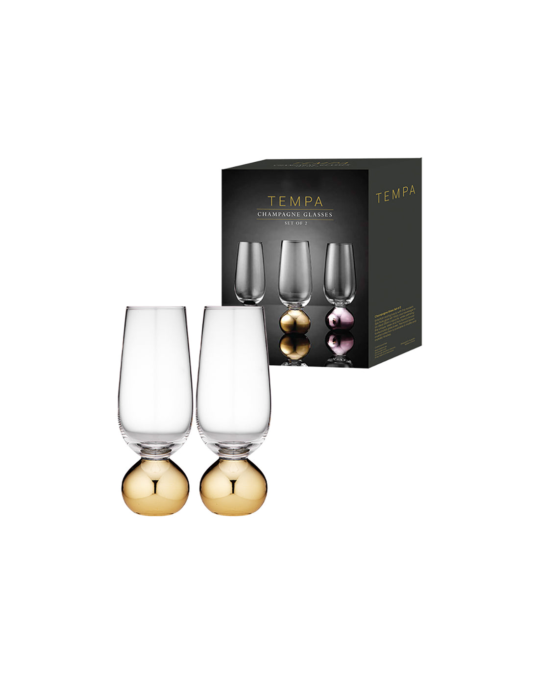 Astrid Gold Champagne Glass 2 Pack