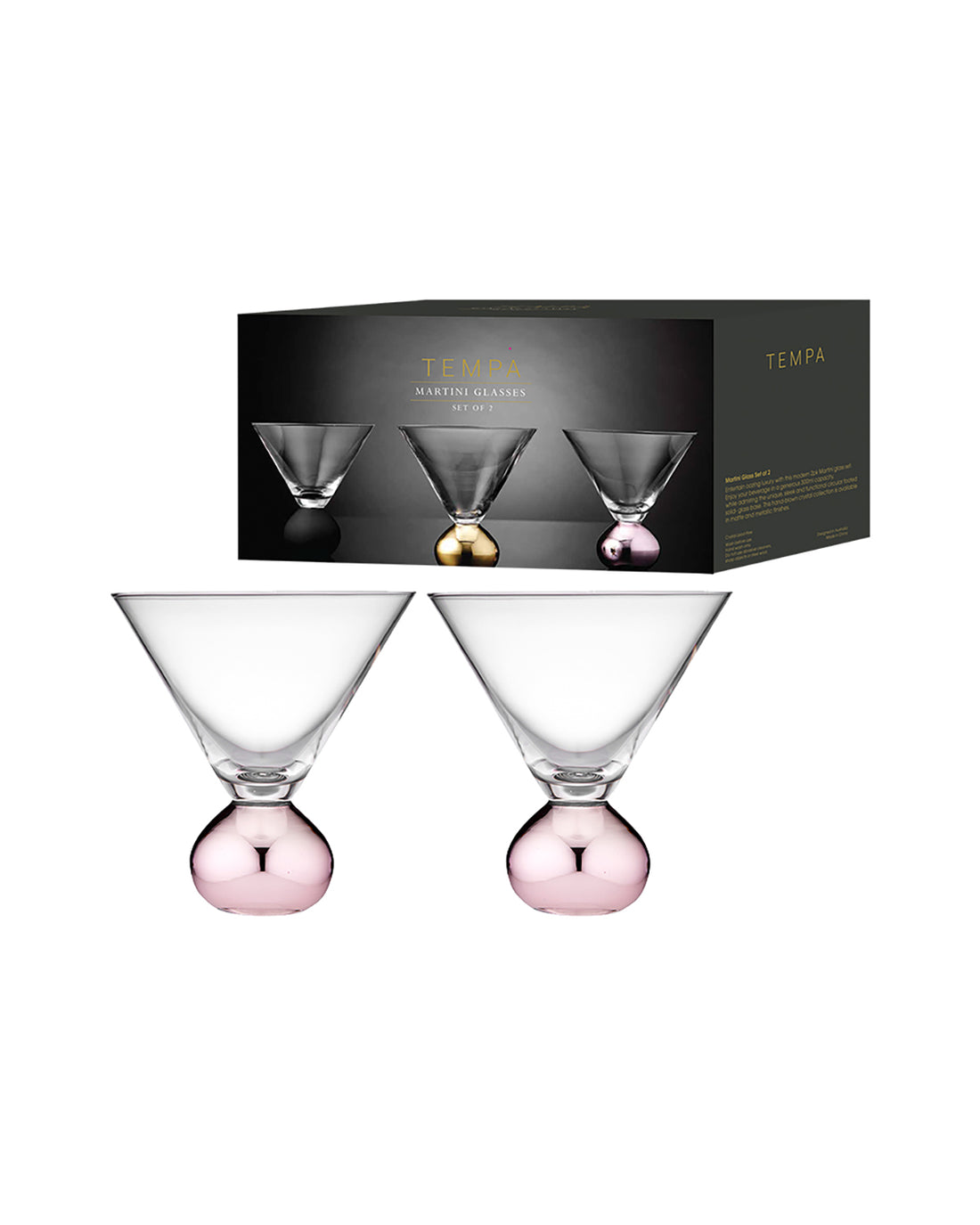 Astrid Rose Martini Glass 2 Pack