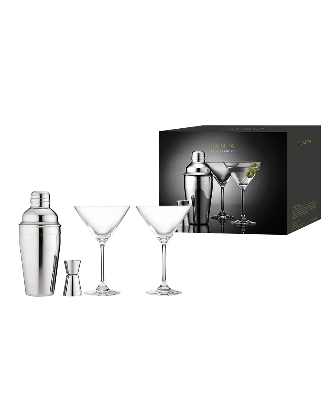 Aurora Silver Cocktail Gift Set 4 Piece