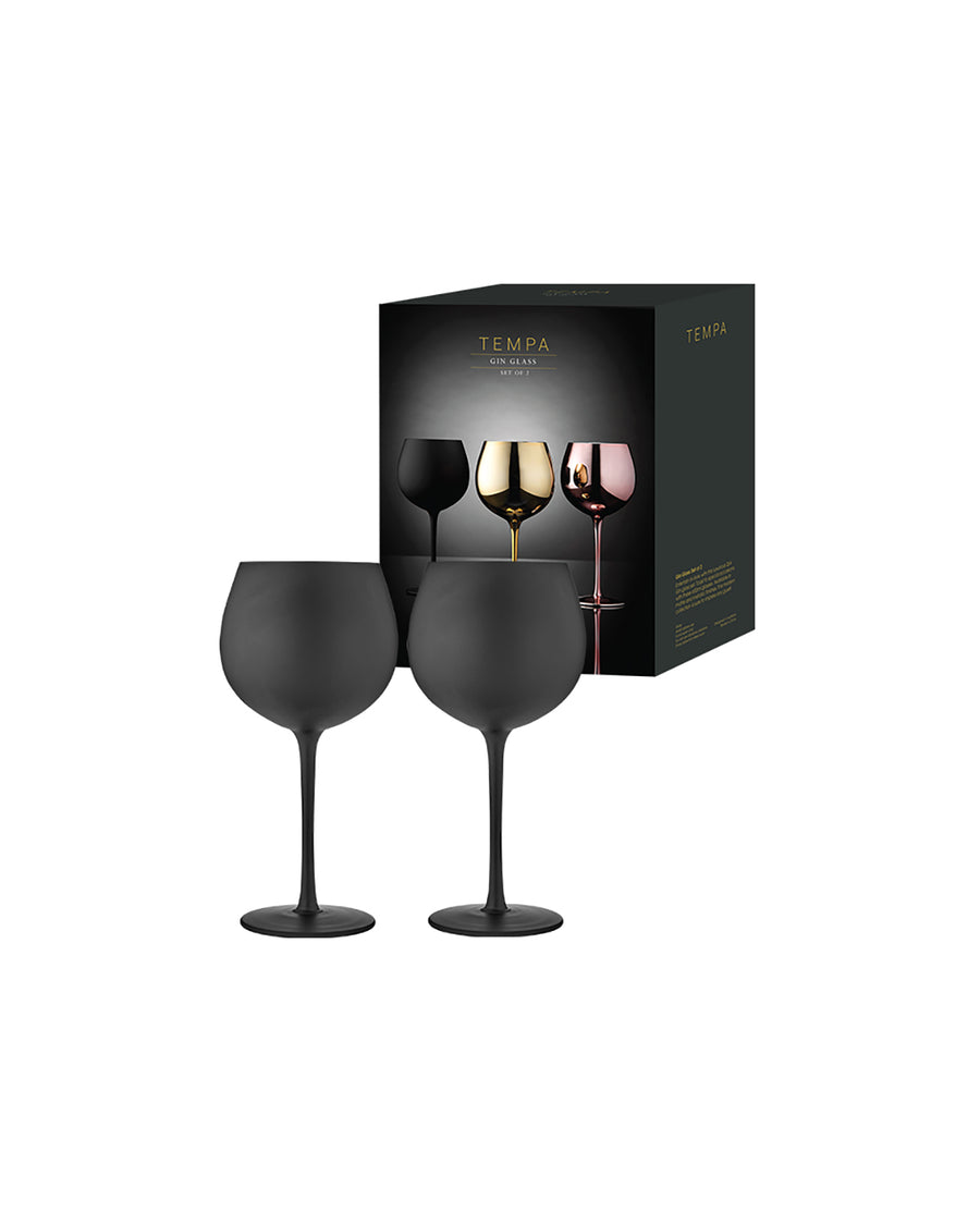 Aurora Matte Black Gin Glass 2 Pack