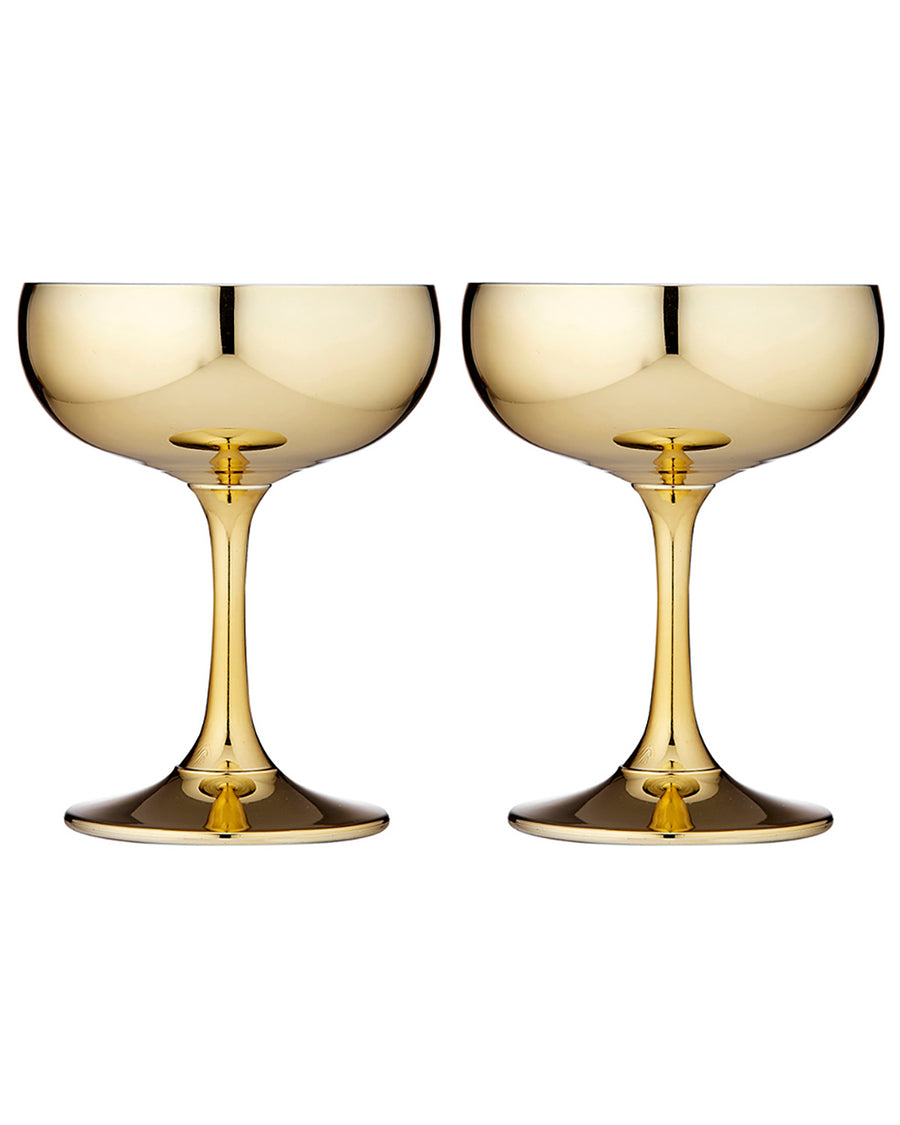 Aurora Gold Champagne Vintage Saucer 2 Pack