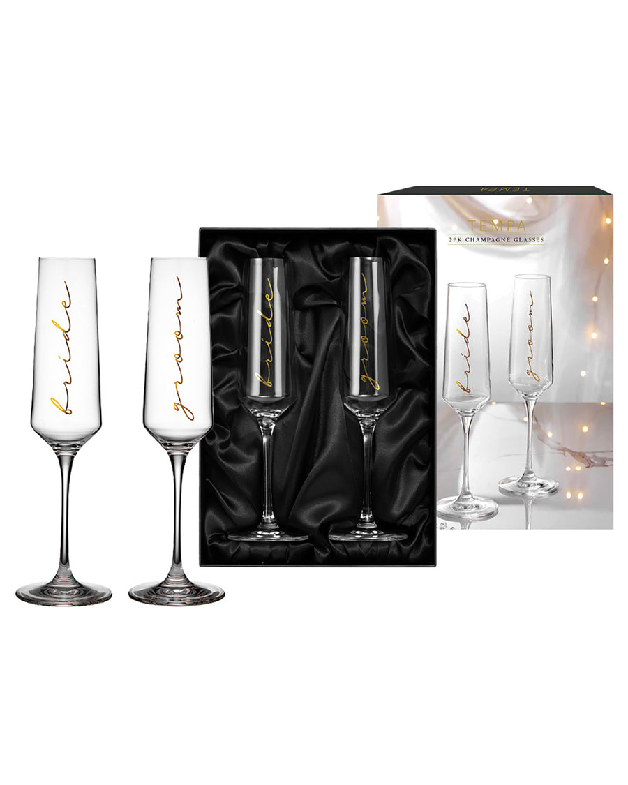 Celebration Bride & Groom Champagne Glass 2 Pack