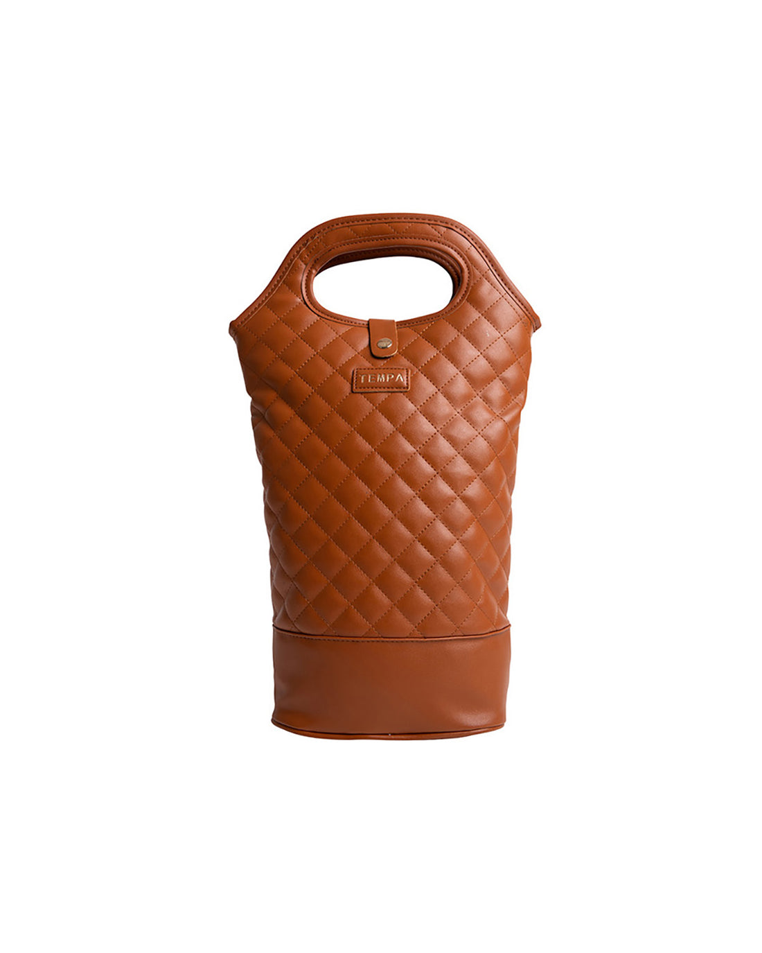 Quilted Brown Insulated Double Wine Bag