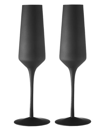 Aurora Matte Black Champagne Glass 2 Pack