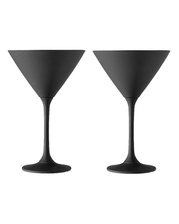 Aurora Matte Black Martini Glass 2 Pack