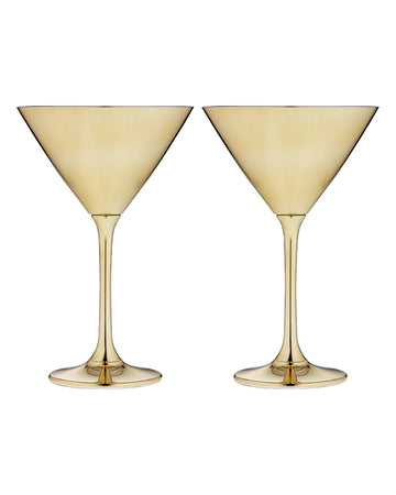 Aurora Gold Martini Glass 2 Pack