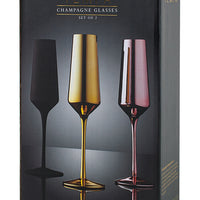 Aurora Matte Black Champagne Glass 2 Pack
