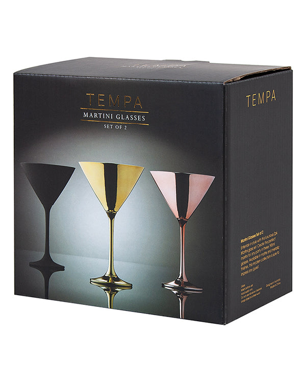 Aurora Matte Black Martini Glass 2 Pack